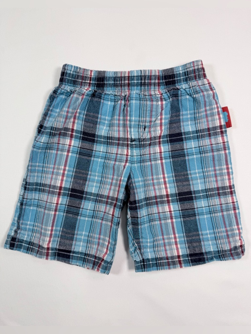 THOMAS‎ AND FRIENDS Boys Plaid Shorts 3T Blue Red Train Classic Playwear Preppy